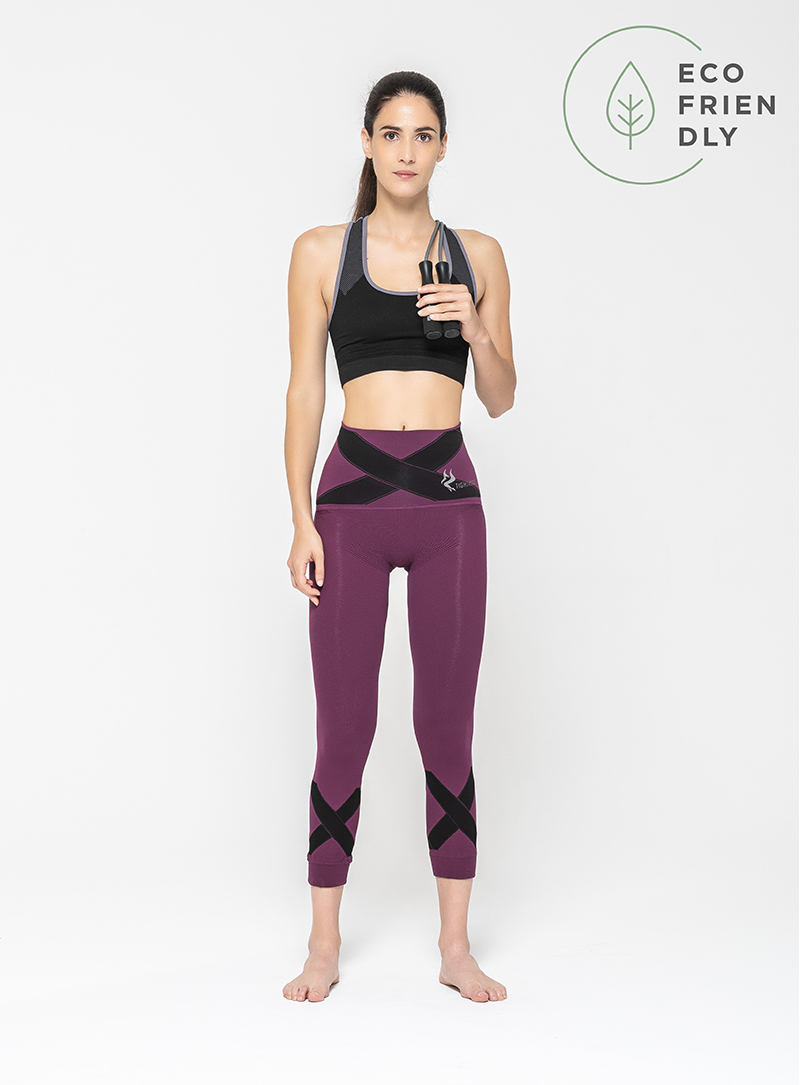 sport leggings with odor-control, Viola, M/L, Black